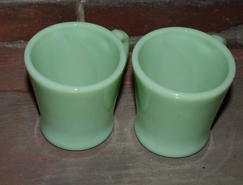 Set of 2 FIRE KING Jadeite Coffee Cups Collectible Fire King Etsy