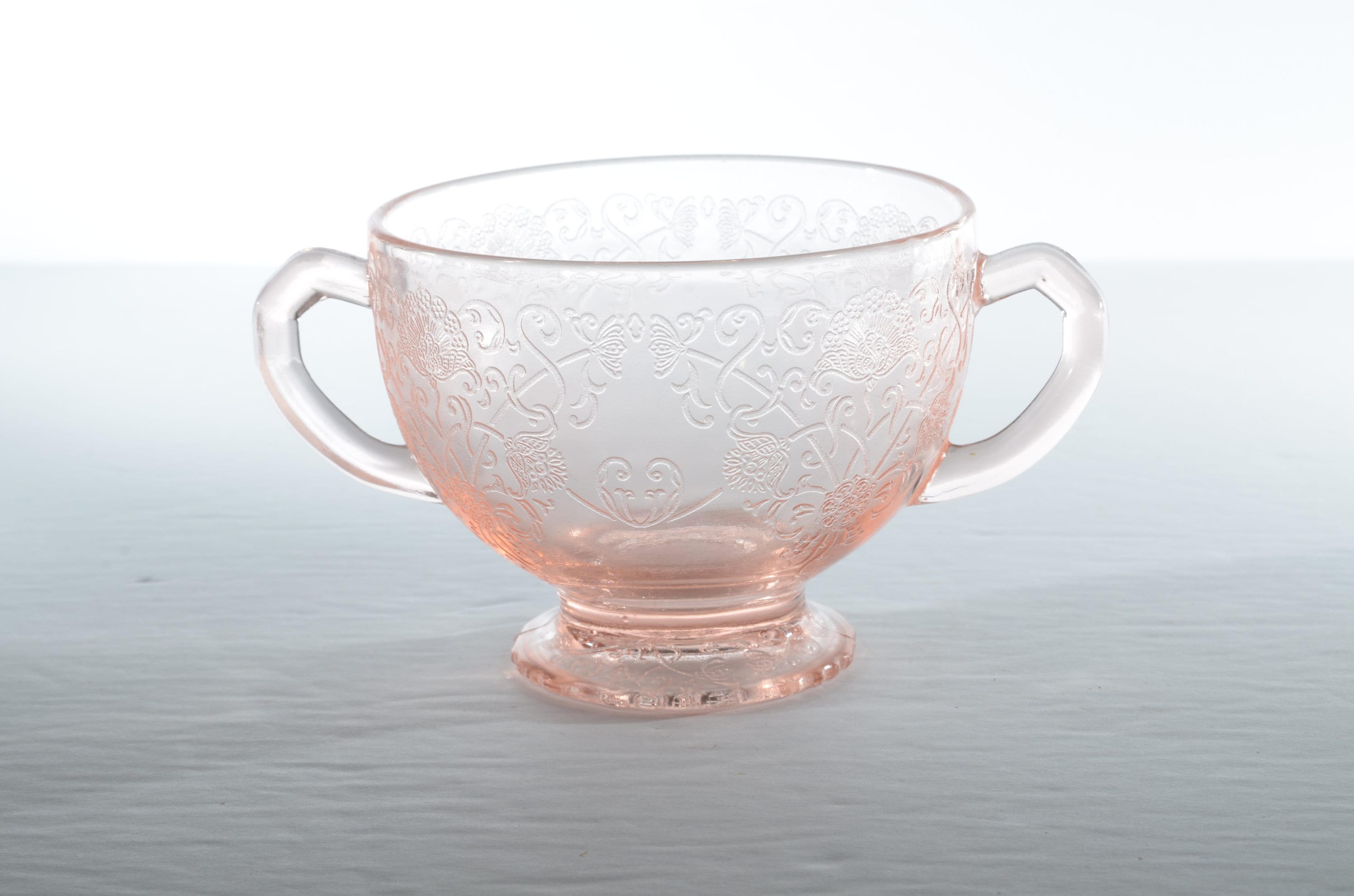 HAZEL ATLAS GLASS Co ピンク デプレッション グラス シュガーボウル