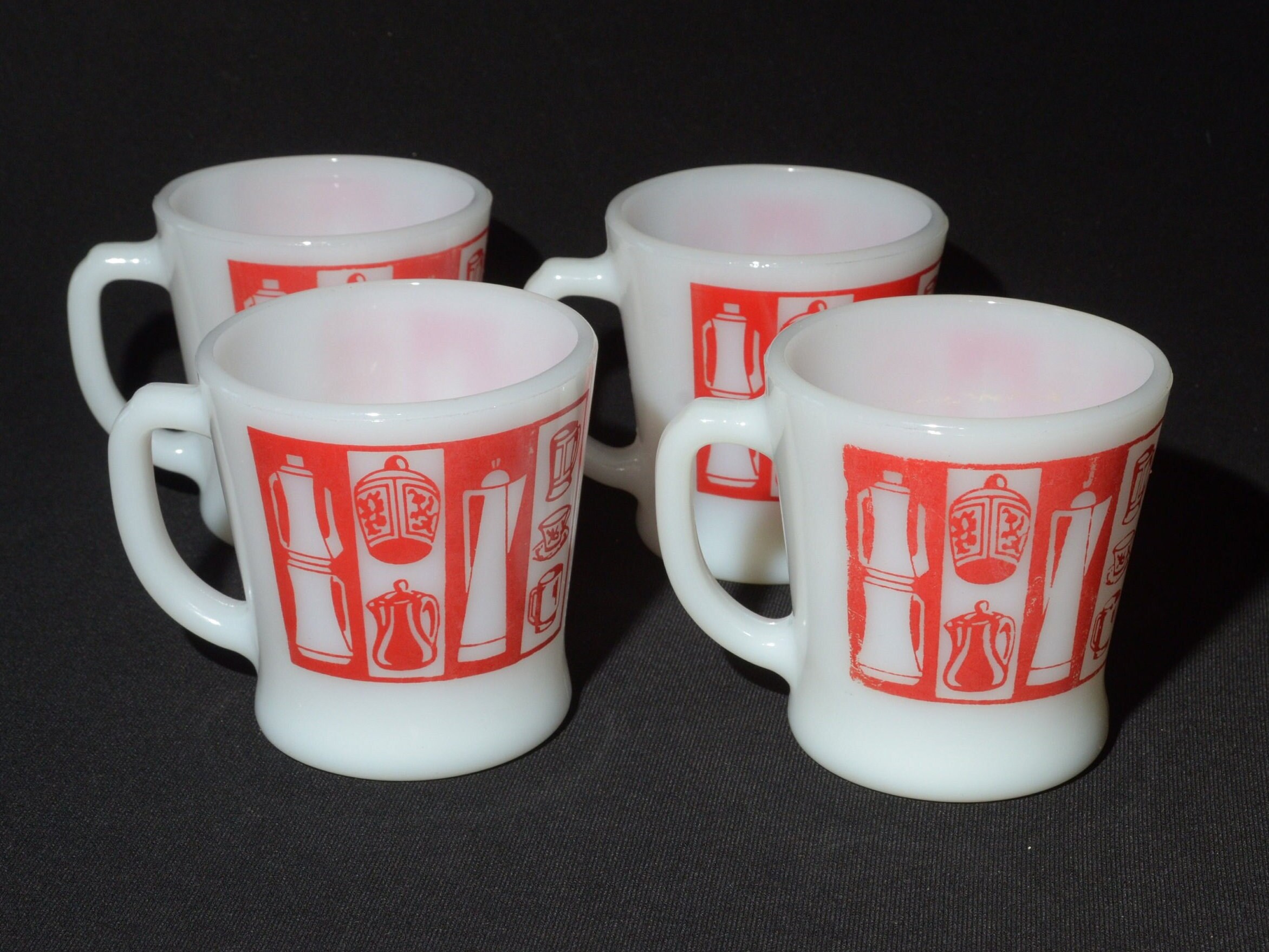 レア】ファイヤーキング フッテッドマグ USA ヴィンテージ 4個セット