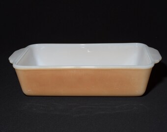 Vintage FIRE KING Peach Luster Kastenform Auflaufform 441 Glas 1 QT Auflaufform Backform Backform 1950er Jahre Anchor Hocking Peach Luster