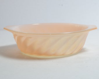 FIRE KING Peach luster Vintage Small Casserole Dish swirl excellent condition 1950s Anchor Hocking Peach lustre