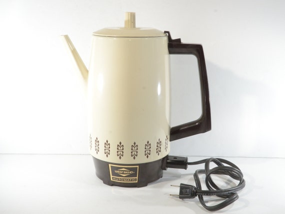 Vintage West Band Automatic Coffee Maker Percolator, Beige Brown