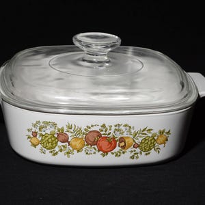 CORNING WARE 2 Qt Vintage Spice of Life Casserole Glass Lid Covered Casserole Dish Pyroceramic Pyrex A-2-B 2 liter SOL