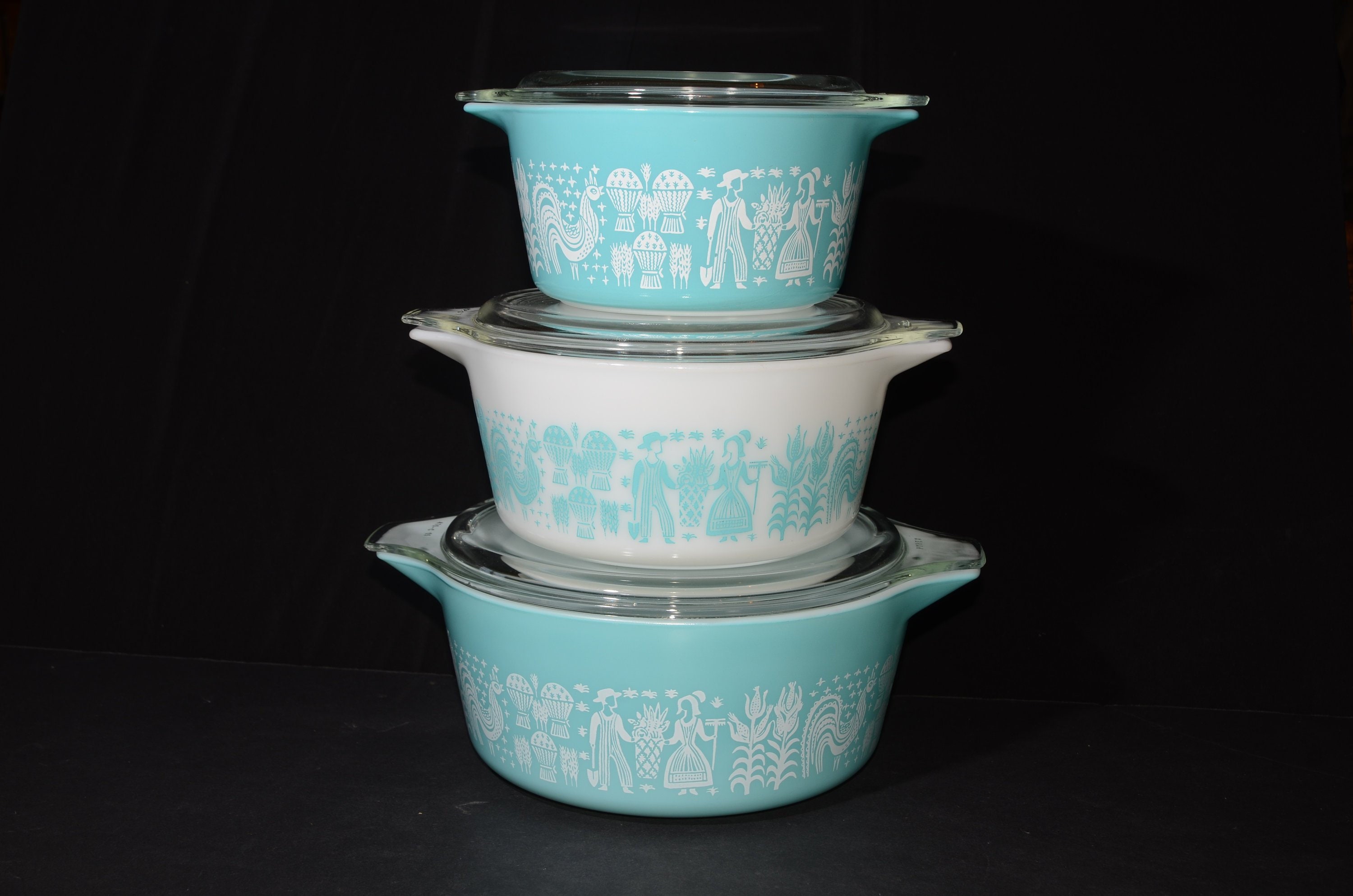 PYREX アーミッシュ バタープリント シンデレラ キャセロール皿セット