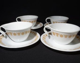 Vintage Corning Corelle Butterfly Gold Dish Set of 28 Plates Bowls 