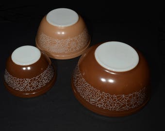 PYREX ウッドランド 3個セット ボウル 401 402 403 ヴィンテージ