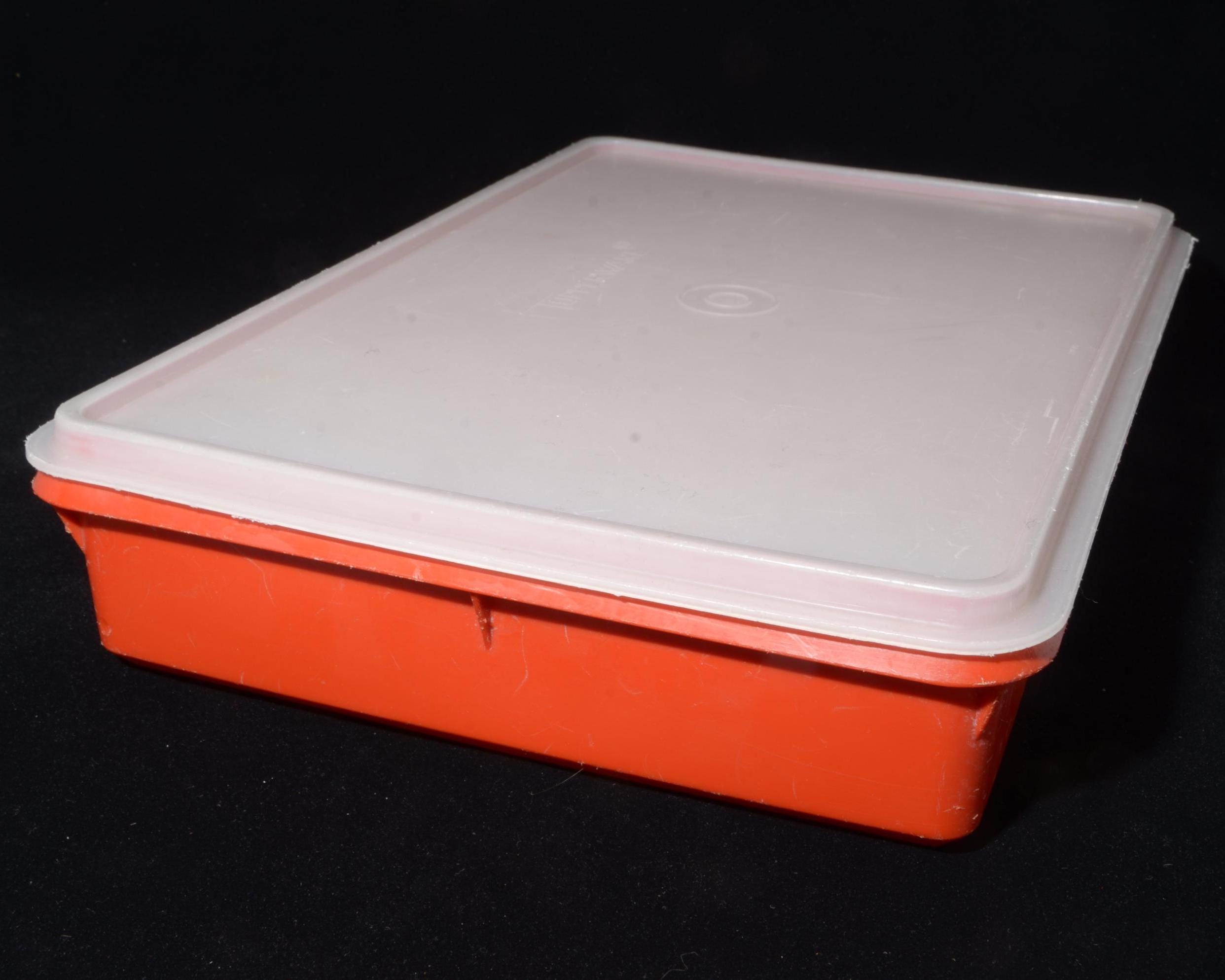 Vintage TUPPERWARE 290 Large Rectangle Paprika Color Container