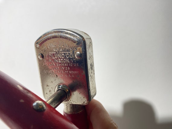 Vintage Edlund Junior Red Handle Can Opener No 5 Kitchen Tool