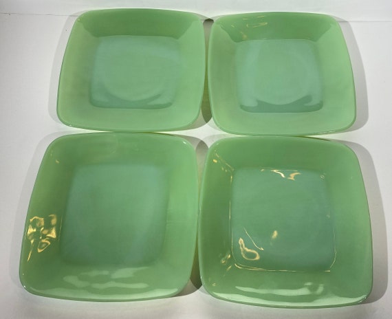Fire King Charm Jadeite Set of 4 Luncheon Plate 8 1/4