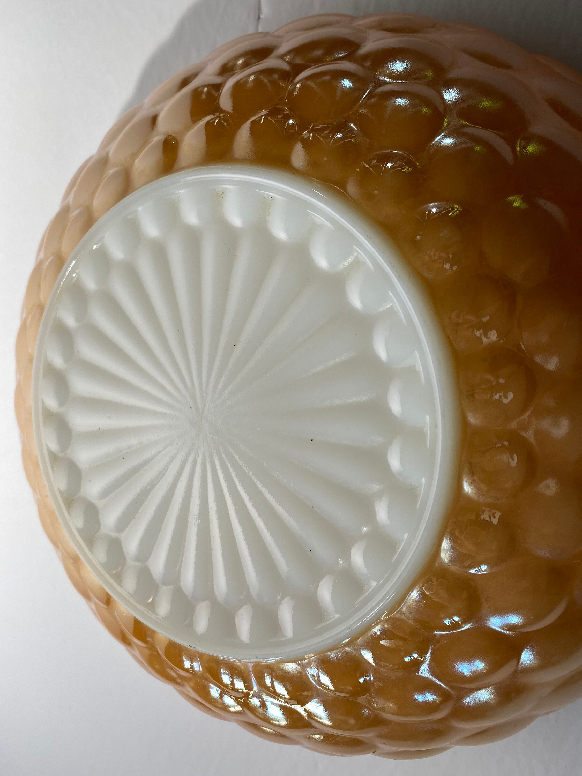 FIRE KING Peach luster Vintage large salad bowl 11 Etsy