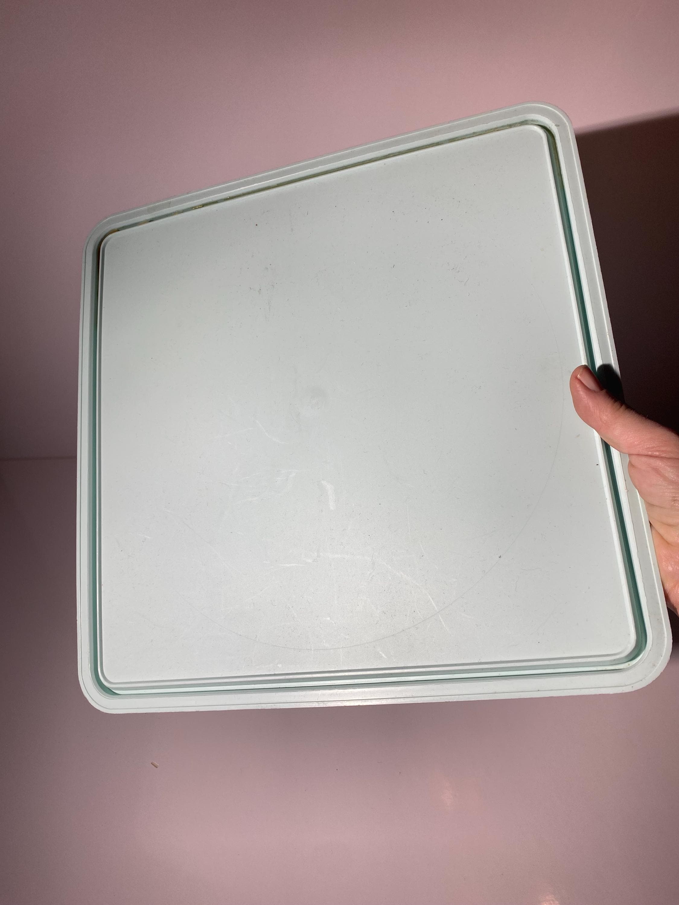 Vintage TUPPERWARE 223 Large Square Keeper Storage Container Cake Saver ...
