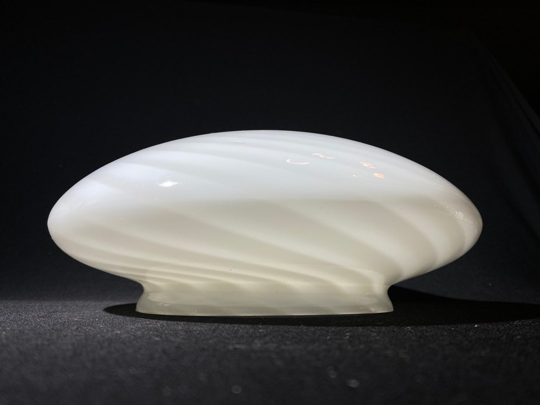 Vintage Murano White Swirl Glass Ceiling Lamp Light Globe Round 10 ...