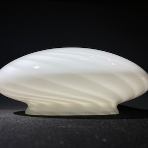 Vintage Murano White Swirl Glass Ceiling Lamp Light Globe round 10 inches diameter fitter CHIPPED on rim Italy Vetri no fixture wall lamp ot