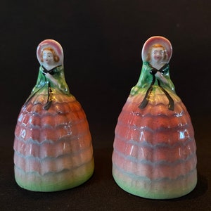 ヴィンテージ クリノリン レディ サザンベル ソルト＆ペッパーシェーカー セット セラミック ピンク ハット