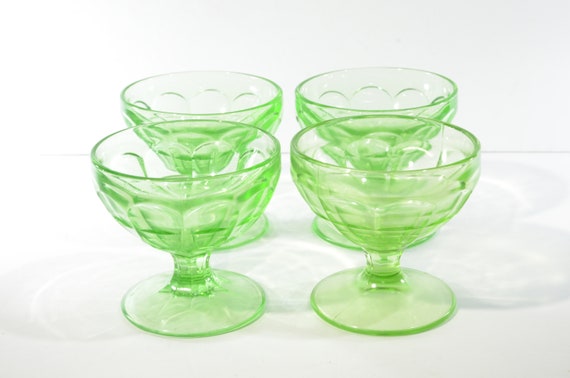 ヘーゼルアトラス グリーンデプレッショングラス シャーベットボウル4