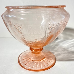 Hocking glass Pink Depression Glass Princess candy dish Pressed Glass bowl No lid FLEABITES CHIPS on inside rim vintage 1930s ot