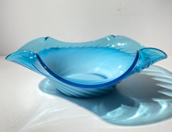 フェントン ボンボン キャンディディッシュボウル ブルーオパール