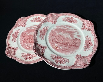 Red and White Johnson Bros Old Britain Castles. Lot of 3. - Etsy