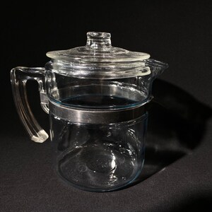 Vintage Pyrex Four to Six Cup Drip Percolator Coffee Pot Complete 1940s 