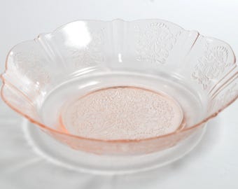 MacBeth-Evans Glas AMERICAN SWEETHEART Rosa depression glas grund skål vintage MacBeth dessertskål 5 3/4" bred