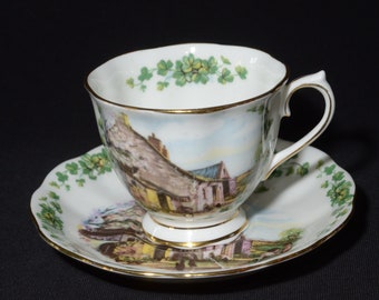 ROYAL ALBERT Londonderry air Traditional British Songs Series of six Bone China Teacup and saucer Gold Rimmed England Vintage clover