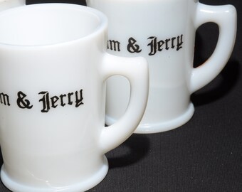 Set of 4 Mckee 1950s Tom and Jerry Mug Handled Blacklettering