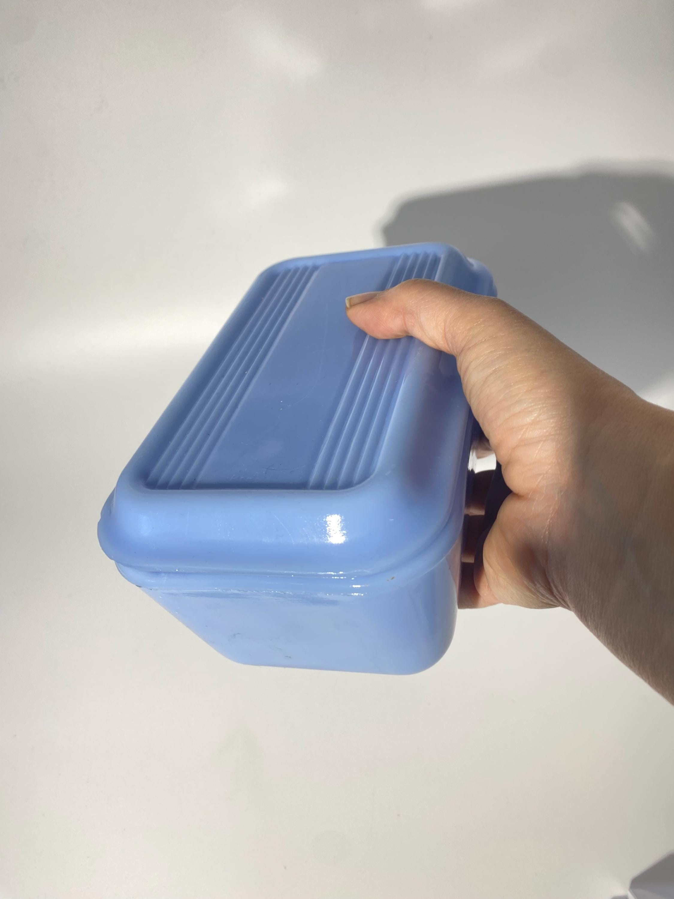 PYREX デルファイト ブルー 冷蔵庫用蓋 3個セット ヴィンテージ