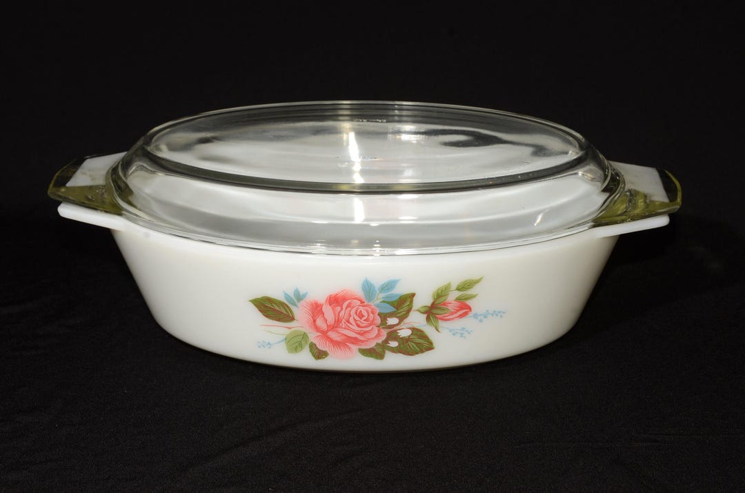 Pyrex ENGLAND JAJ Oval Casserole Dish With Lid Cottage Rose 524 From ...