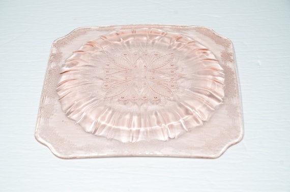 Vintage Jeannette Depression Glass Adam Pink Pattern Salad Plate 7 3/4" 