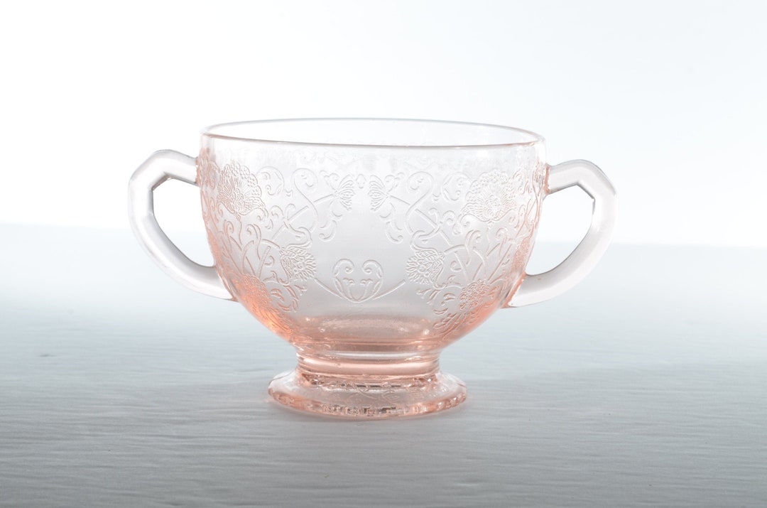 HAZEL ATLAS GLASS Co ピンク デプレッション グラス シュガーボウル
