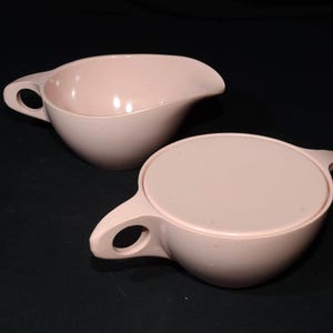 Vintage MELMAC by MAPLEX Toronto pastel Candy pink creamer sugar bowl Mid century Hard Plastic Melamine Dinnerware Camping set