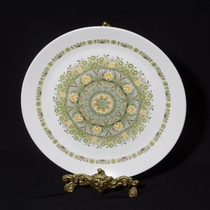 vintage NORITAKE Palos Verde assiette 8 1/4" Japon 9020 Progression Chine US design vaisselle coeur jaune vert