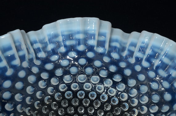 フェントン オパールセント フリル ガラスボウル キャンディ皿