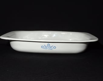 CORNING WARE Vintage Blue Cornflower Brytfanna do pieczenia P-21 Prostokątne naczynie do zapiekania Bardzo duże uchwyty P21 Wyprodukowano w Kanadzie 13 cali