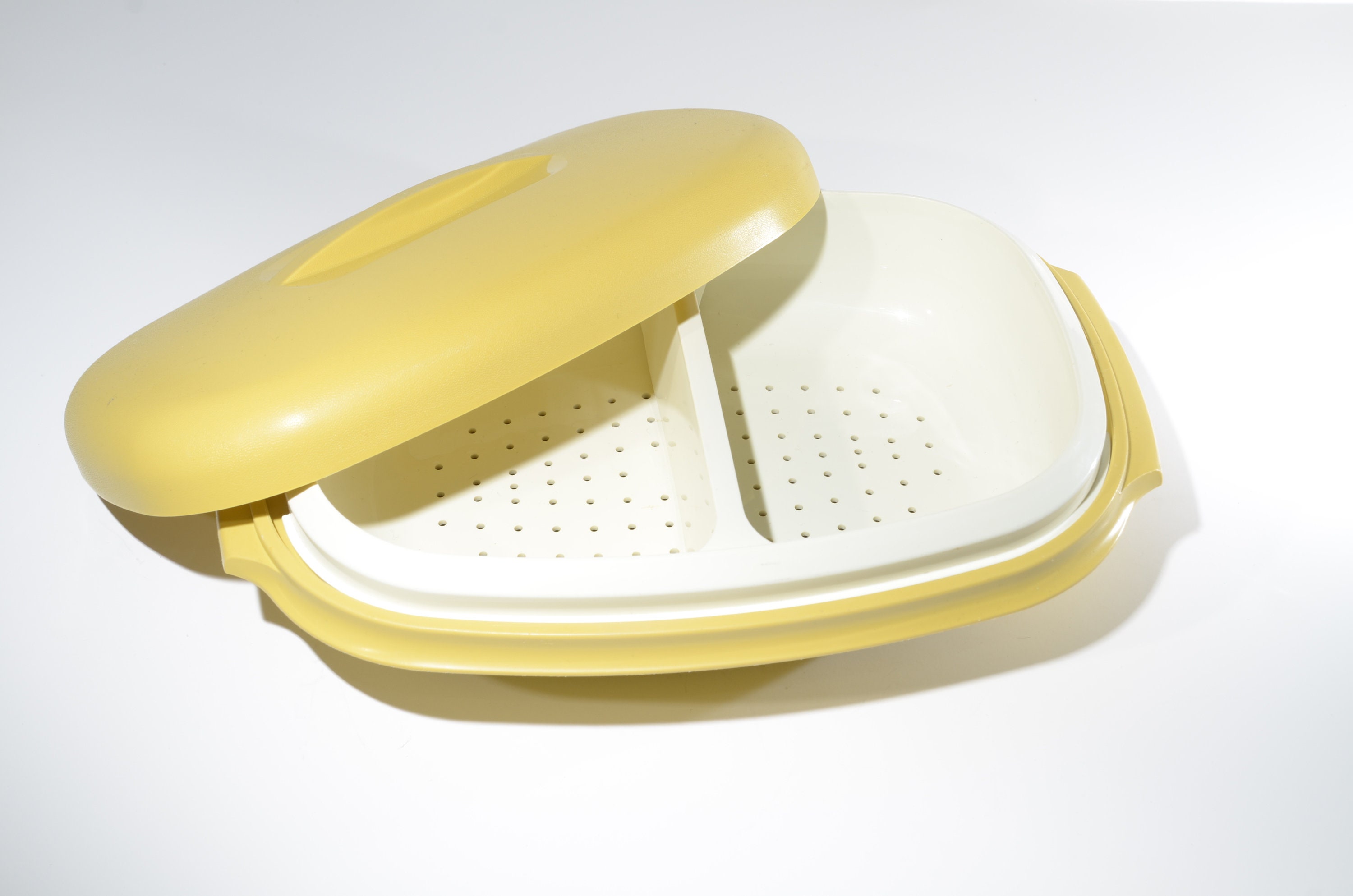 Vintage Harvest Gold Tupperware Steamer Yellow Vegetable Rice