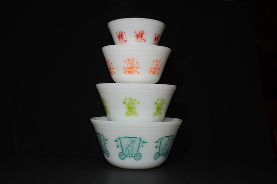 希少 フェデラル 5個 カラフルドット ミキシングボウル コンプリート