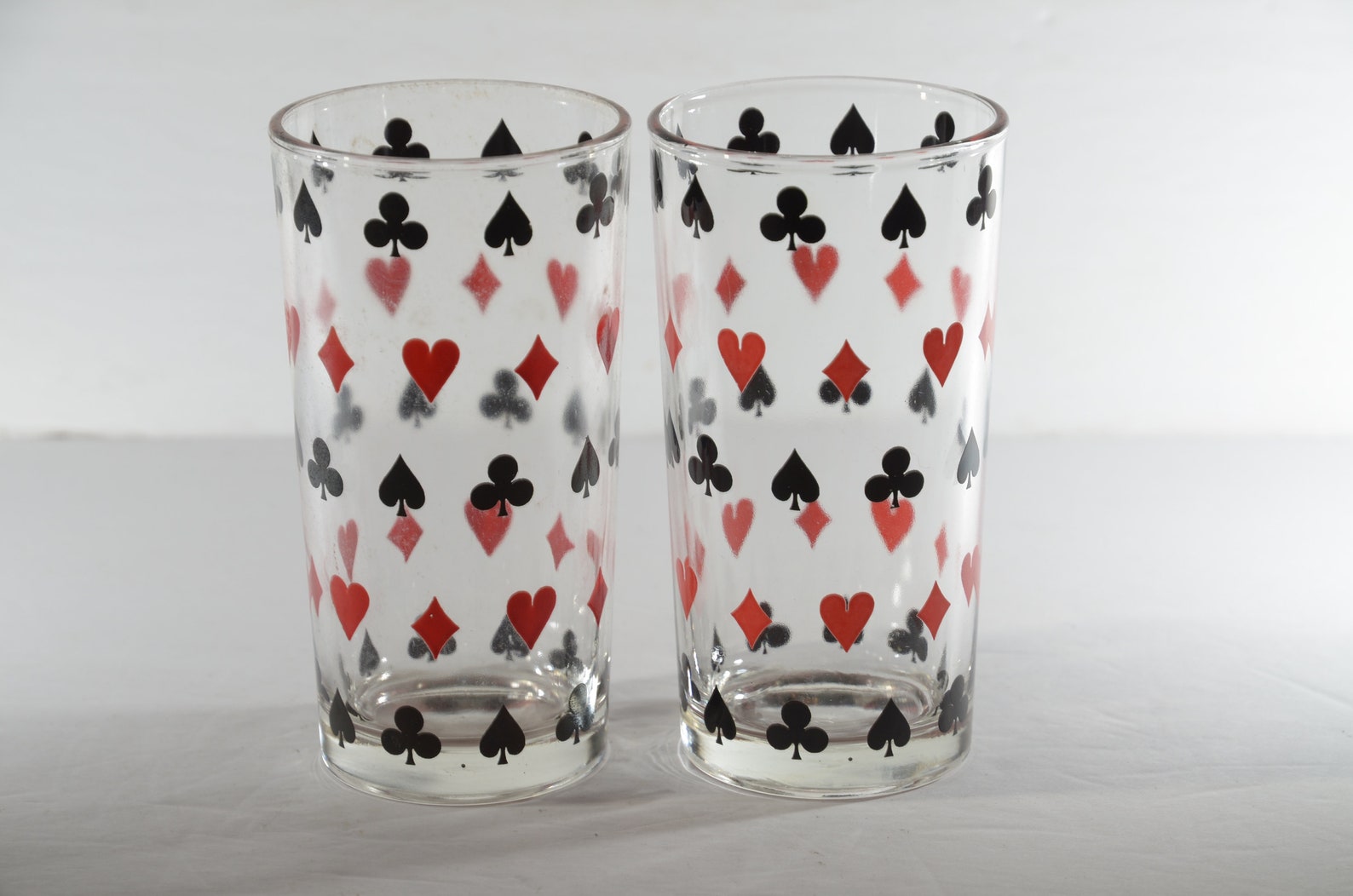 Set of 2 Mustard Glass Vintage Playing Card Glass Retro Glass Etsy Canada