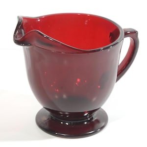 Vaso de crema Anchor Hocking Ruby Red con patas, vaso Depression, en perfecto estado, Fire King