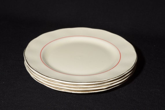 Grindley Cream Petal Set of 4 Dessert Plate 6-1/8