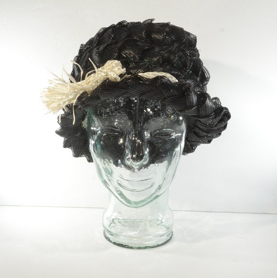Vintage Chapeaux Exclusifs by Dina Lady Black Cel… - image 2