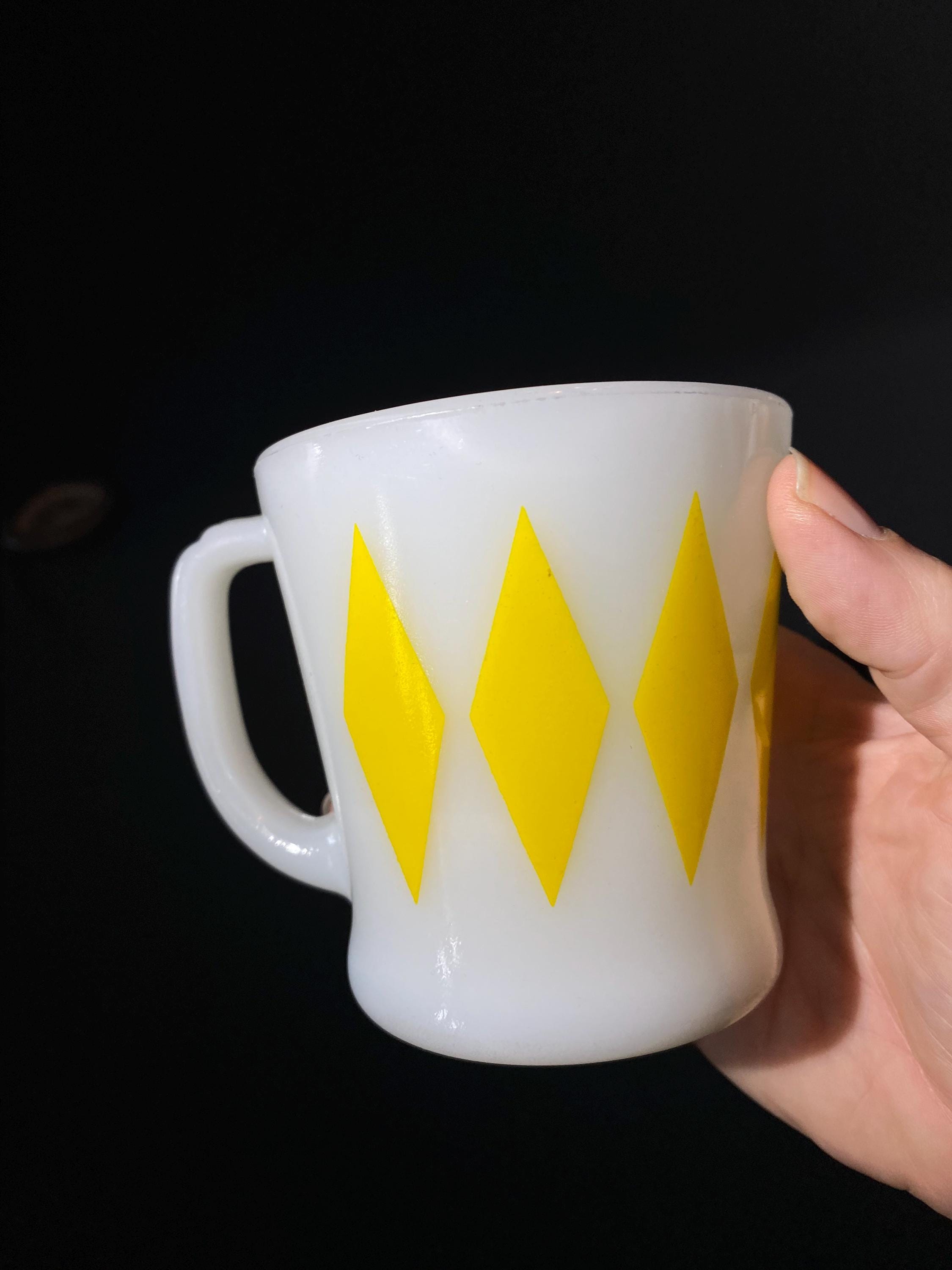 Set of 5 Diamond Fire King Coffee Mug Rare Anchor Hocking