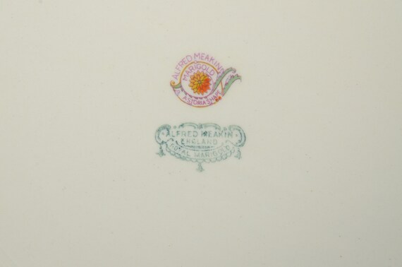 Mitsukoリンク 昭和レトロ 東洋ファニチア ヴィンテージ 花柄 ALFRED MEAKIN Royal Marigold Bone China Large Tray Platter 14 1/2