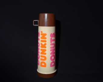 Vintage DUNKIN DONUTS Metal King Seeley Thermos Hot & Cold Cooler Coffee 