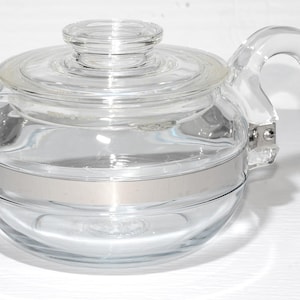 PYREX Flameware 6 cup Glass Tea Pot Teapot 8446B Vintage Carafe Retro Corning Stove top 8446 USA ap made in USA