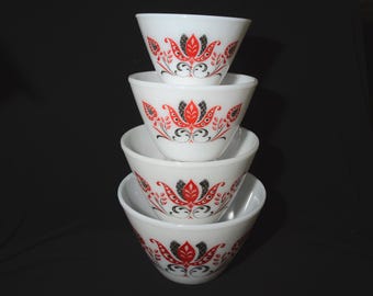 激安挑戦！！ Black and Red King FIRE Modern Splash Bowl Nesting Tulip ガラス
