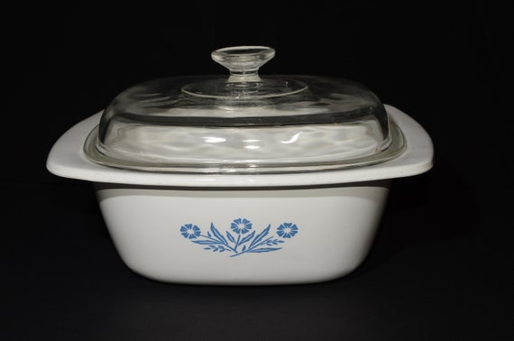 1960/'s Corning Ware Vintage Rare Pyroceram Blue Cornflower 2 12 Quart Caserole Dish