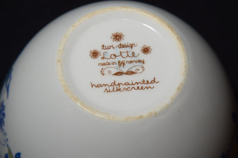 soup bowl 5 inches blue,vintage,midcentury,Turi Gramstad Figgjo Lotte Norway rare fruit bowl bowl cereal bowl