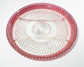 ヴィンテージ インディアナガラス ルビーフラッシュダイヤモンド