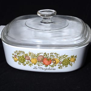 CORNING WARE 2 Qt Vintage Spice of Life Casserole Glass Lid Covered Casserole Dish Pyroceramic Pyrex A-2-B 2 liter La Marjolaine