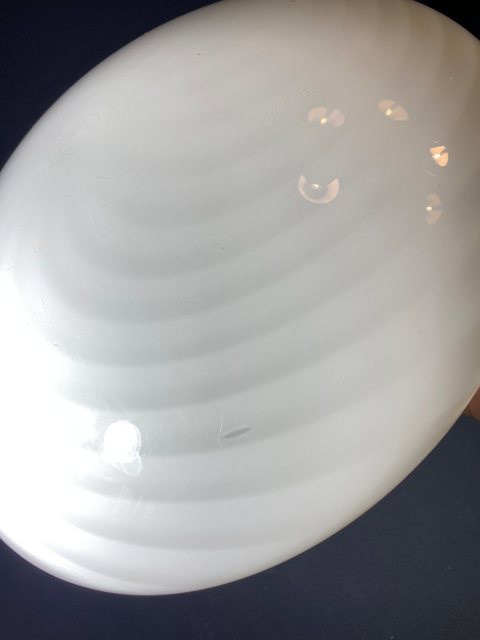 Vintage Murano White Swirl Glass Ceiling Lamp Light Globe Round 10 ...